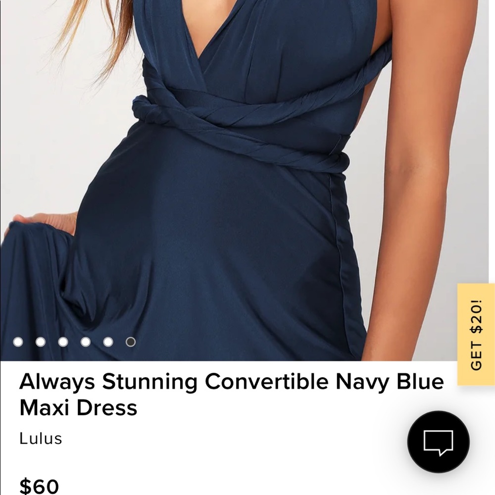 Convertible Navy Blue Maxi Dress size large from Lulus